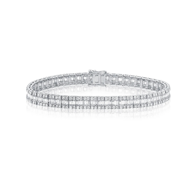IGI Certified 14K White Gold 5.0 Carat Diamond Tennis Bracelet For Sale at  1stDibs | costco diamond bracelet, costco tennis bracelet, costco bracelets